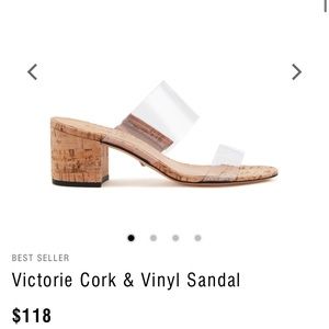 EUC Schutz Victorie Cork & Vinyl block sandals